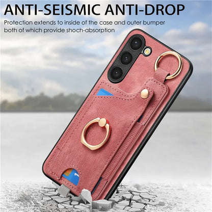 For Samsung Galaxy S23 Case Leather Card Holder Phone Protector