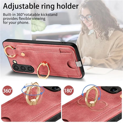 For Samsung Galaxy S23 Case Leather Card Holder Phone Protector
