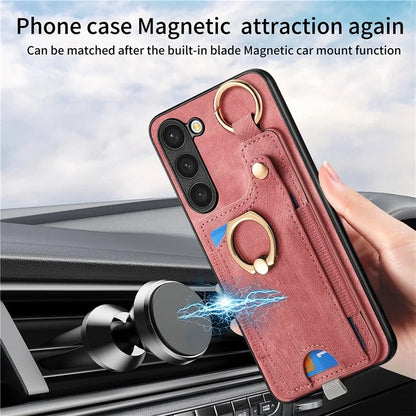 For Samsung Galaxy S23 Case Leather Card Holder Phone Protector