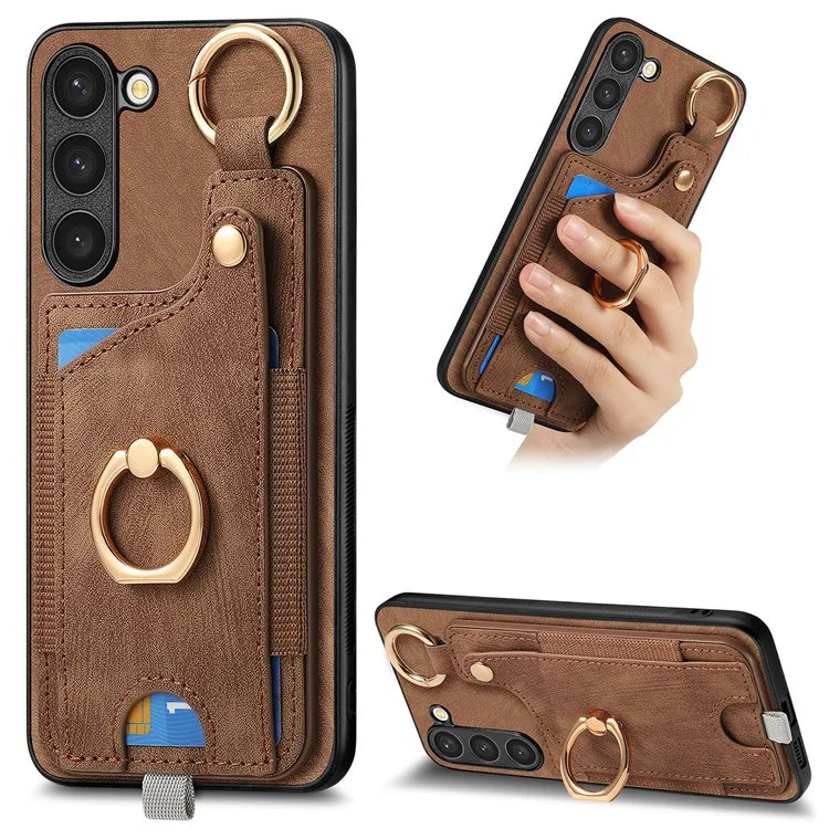 For Samsung Galaxy S23 Case Leather Card Holder Phone Protector