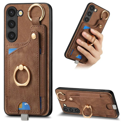 For Samsung Galaxy S23 Case Leather Card Holder Phone Protector