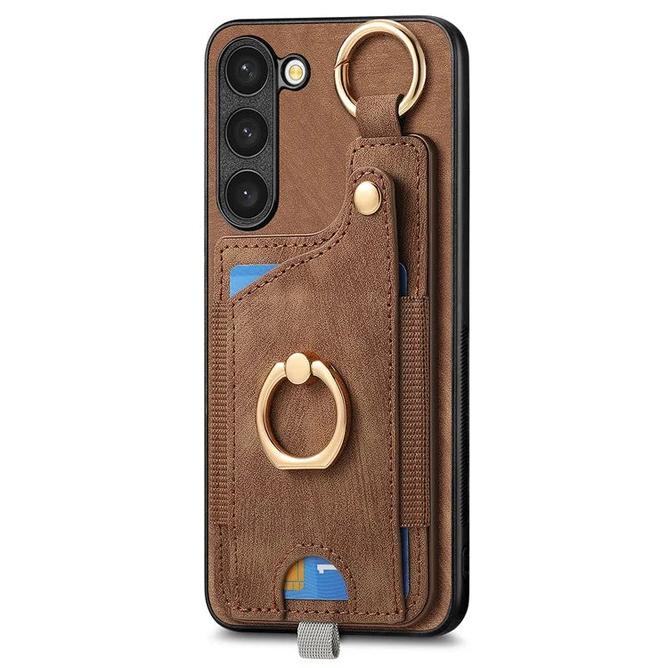 For Samsung Galaxy S23 Case Leather Card Holder Phone Protector