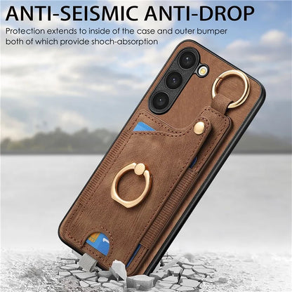 For Samsung Galaxy S23 Case Leather Card Holder Phone Protector