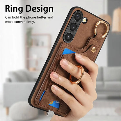 For Samsung Galaxy S23 Case Leather Card Holder Phone Protector