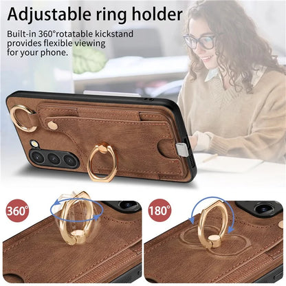 For Samsung Galaxy S23 Case Leather Card Holder Phone Protector