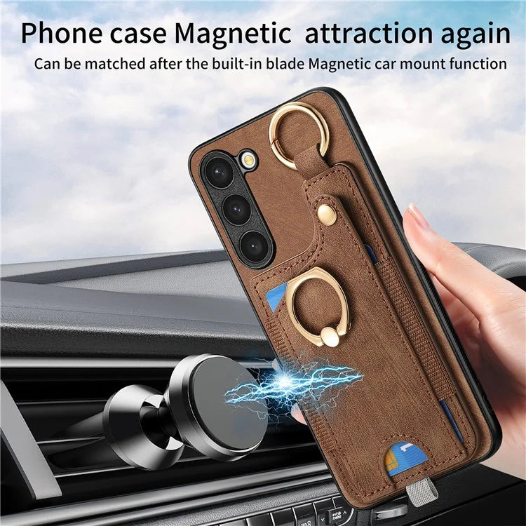 For Samsung Galaxy S23 Case Leather Card Holder Phone Protector