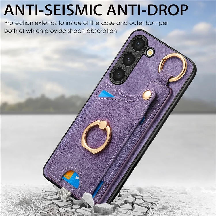 For Samsung Galaxy S23 Case Leather Card Holder Phone Protector