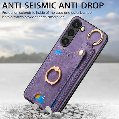 For Samsung Galaxy S23 Case Leather Card Holder Phone Protector