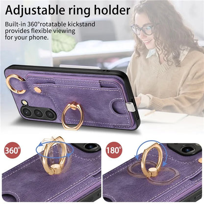 For Samsung Galaxy S23 Case Leather Card Holder Phone Protector