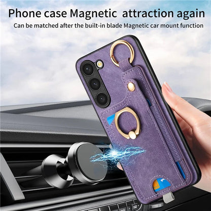 For Samsung Galaxy S23 Case Leather Card Holder Phone Protector