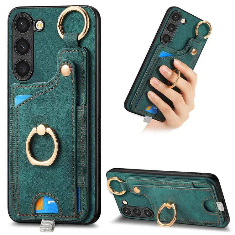 For Samsung Galaxy S23 Case Leather Card Holder Phone Protector