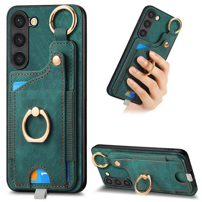 For Samsung Galaxy S23 Case Leather Card Holder Phone Protector