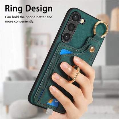 For Samsung Galaxy S23 Case Leather Card Holder Phone Protector