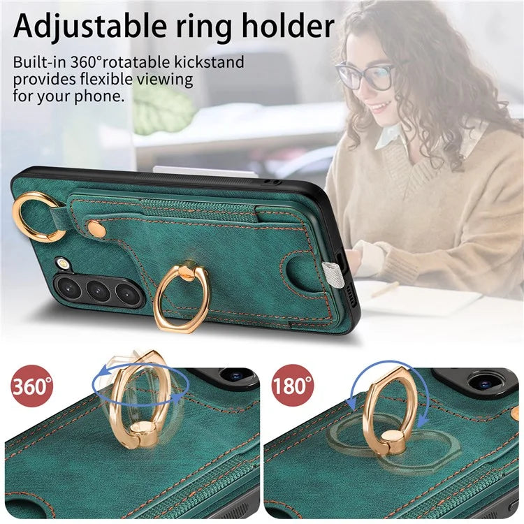 For Samsung Galaxy S23 Case Leather Card Holder Phone Protector