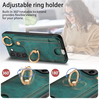 For Samsung Galaxy S23 Case Leather Card Holder Phone Protector