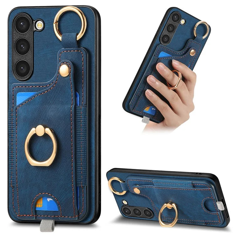 For Samsung Galaxy S23 Case Leather Card Holder Phone Protector