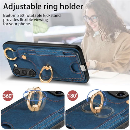 For Samsung Galaxy S23 Case Leather Card Holder Phone Protector
