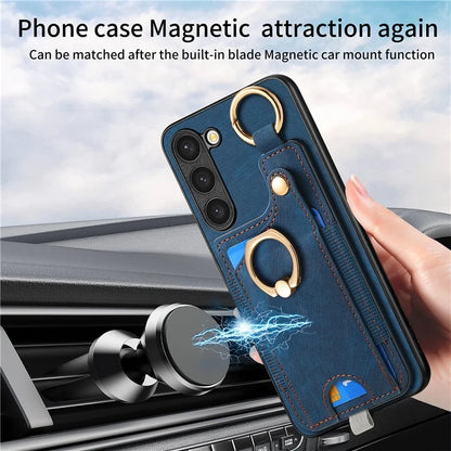 For Samsung Galaxy S23 Case Leather Card Holder Phone Protector