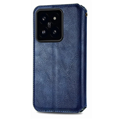 For Xiaomi 14 Pro Case Leather Stand Phone Cover with Rhombus Pattern
