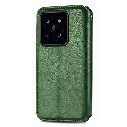 For Xiaomi 14 Pro Case Leather Stand Phone Cover with Rhombus Pattern
