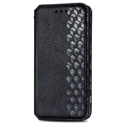For Xiaomi 14 Magnetic Phone Case Rhombus Pattern Wallet Card Holder Cover