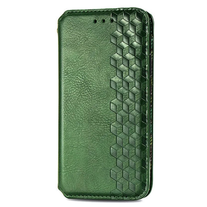 For Xiaomi 14 Magnetic Phone Case Rhombus Pattern Wallet Card Holder Cover
