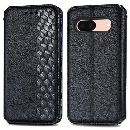For Google Pixel 8a Case Rhombus Pattern Anti-fall PU Leather Phone Cover