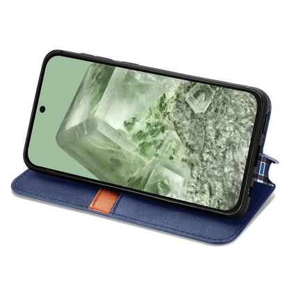 For Google Pixel 8a Case Rhombus Pattern Anti-fall PU Leather Phone Cover