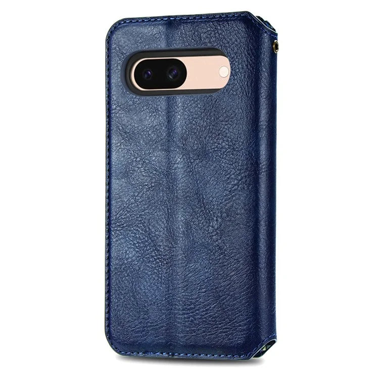 For Google Pixel 8a Case Rhombus Pattern Anti-fall PU Leather Phone Cover