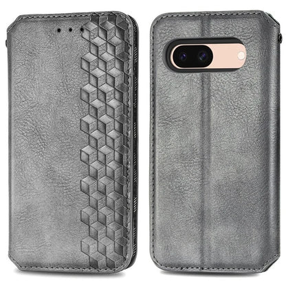 For Google Pixel 8a Case Rhombus Pattern Anti-fall PU Leather Phone Cover