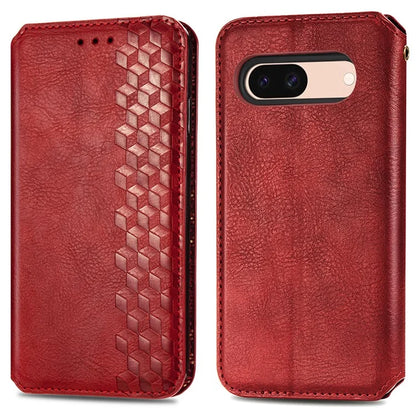 For Google Pixel 8a Case Rhombus Pattern Anti-fall PU Leather Phone Cover