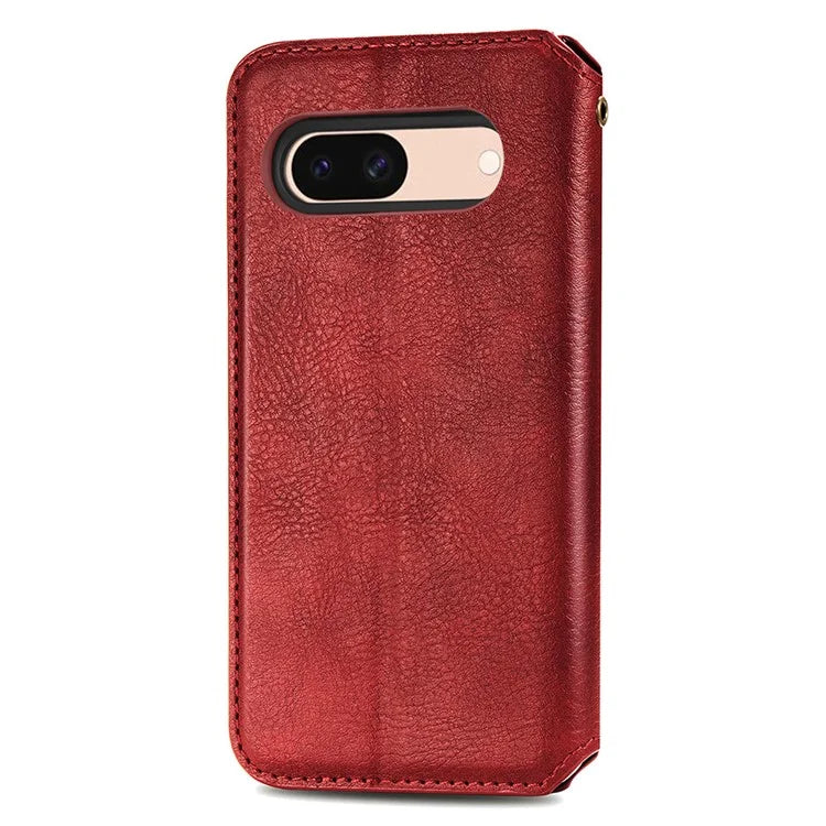 For Google Pixel 8a Case Rhombus Pattern Anti-fall PU Leather Phone Cover