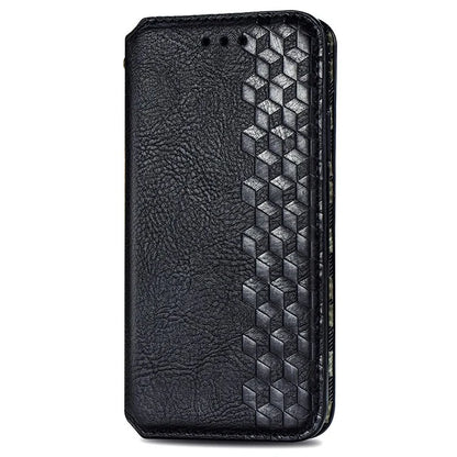 For Xiaomi Redmi Note 13 Pro 5G / Poco X6 5G Magnetic Case Card Holder Rhombus Imprinted Phone Cover
