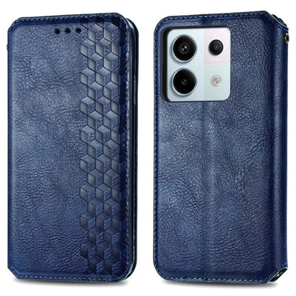 For Xiaomi Redmi Note 13 Pro 5G / Poco X6 5G Magnetic Case Card Holder Rhombus Imprinted Phone Cover