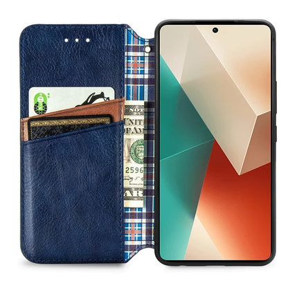 For Xiaomi Redmi Note 13 Pro 5G / Poco X6 5G Magnetic Case Card Holder Rhombus Imprinted Phone Cover