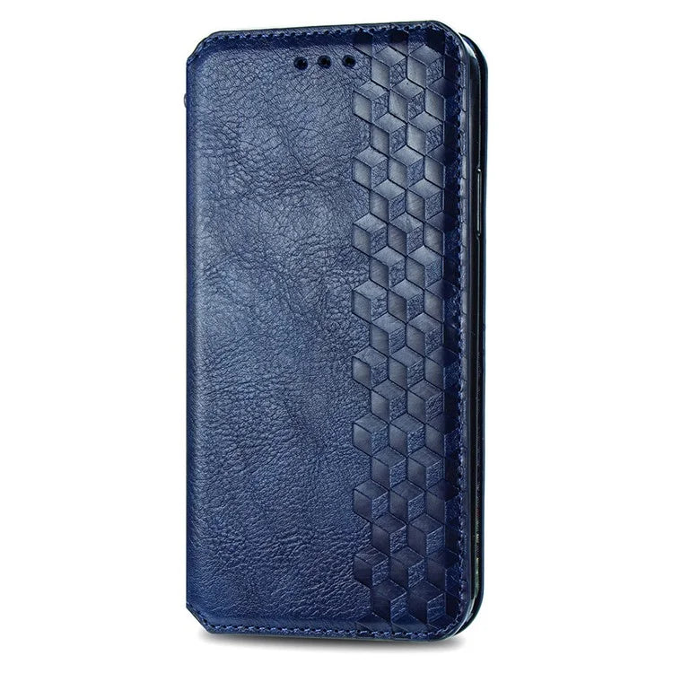 For Xiaomi Redmi Note 13 Pro 5G / Poco X6 5G Magnetic Case Card Holder Rhombus Imprinted Phone Cover