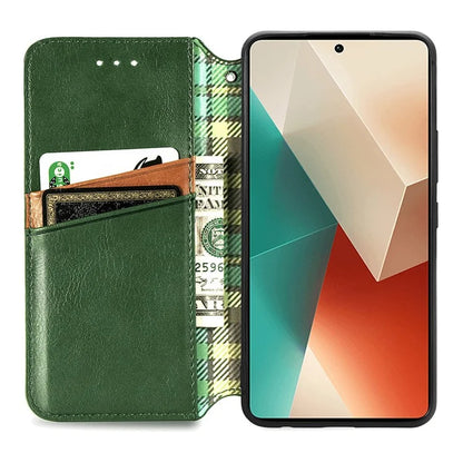 For Xiaomi Redmi Note 13 Pro 5G / Poco X6 5G Magnetic Case Card Holder Rhombus Imprinted Phone Cover