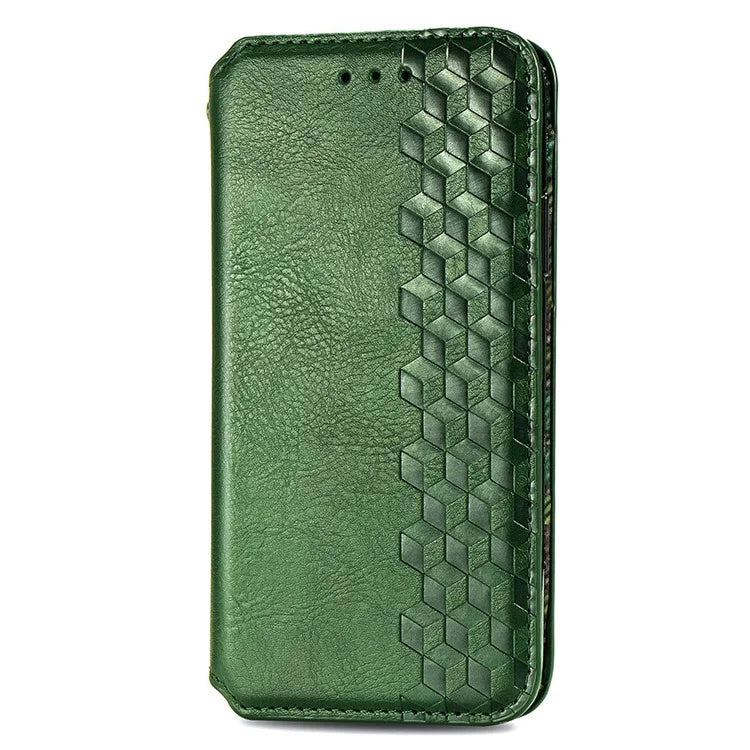 For Xiaomi Redmi Note 13 Pro 5G / Poco X6 5G Magnetic Case Card Holder Rhombus Imprinted Phone Cover