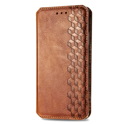 For Xiaomi Redmi Note 13 Pro 5G / Poco X6 5G Magnetic Case Card Holder Rhombus Imprinted Phone Cover