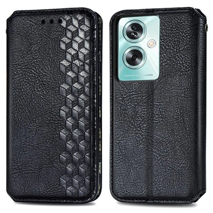 For Oppo A79 5G / A2 5G Magnetic Case Wallet Leather Phone Cover with Rhombus Pattern