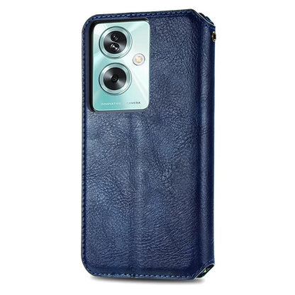 For Oppo A79 5G / A2 5G Magnetic Case Wallet Leather Phone Cover with Rhombus Pattern