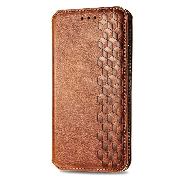 For Oppo A79 5G / A2 5G Magnetic Case Wallet Leather Phone Cover with Rhombus Pattern