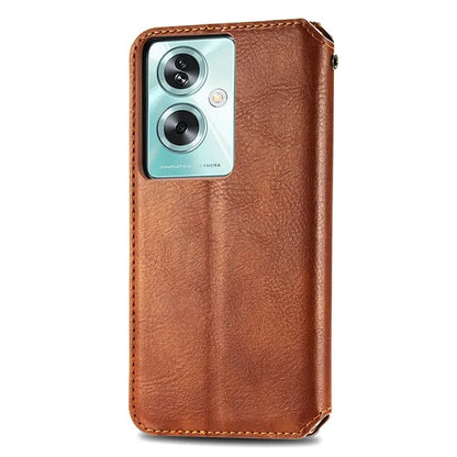 For Oppo A79 5G / A2 5G Magnetic Case Wallet Leather Phone Cover with Rhombus Pattern