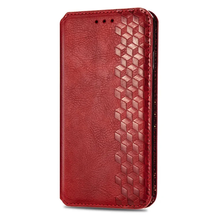 For Oppo A79 5G / A2 5G Magnetic Case Wallet Leather Phone Cover with Rhombus Pattern