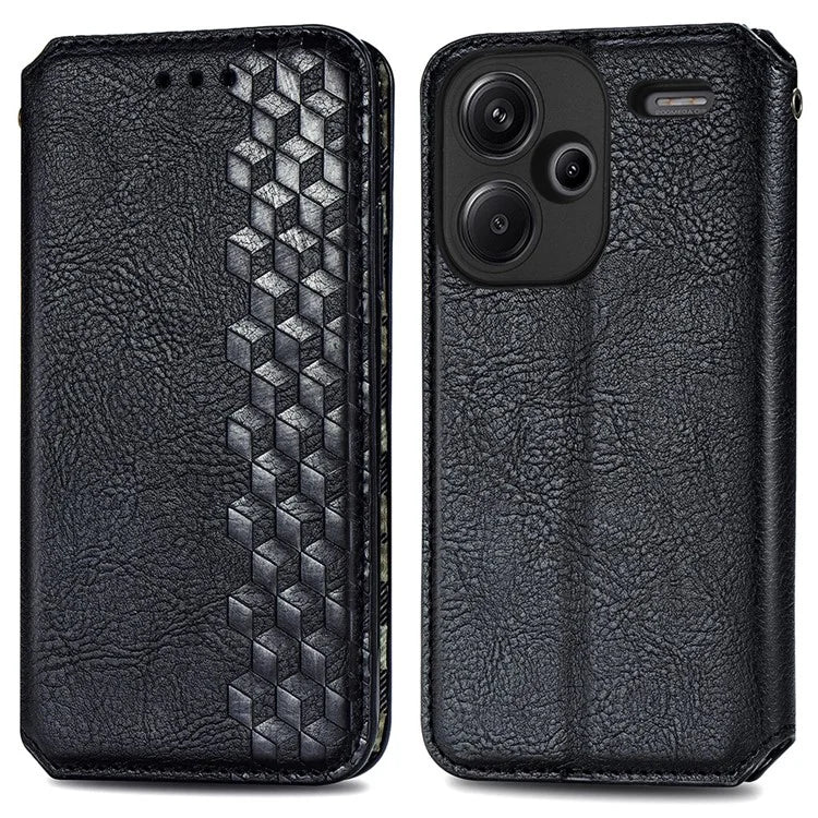 For Xiaomi Redmi Note 13 Pro+ 5G Cover Rhombus Imprinted Leather Phone Case