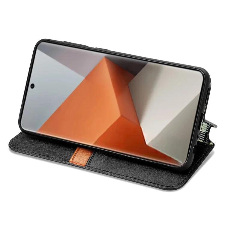 For Xiaomi Redmi Note 13 Pro+ 5G Cover Rhombus Imprinted Leather Phone Case