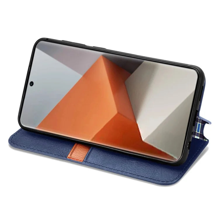 For Xiaomi Redmi Note 13 Pro+ 5G Cover Rhombus Imprinted Leather Phone Case