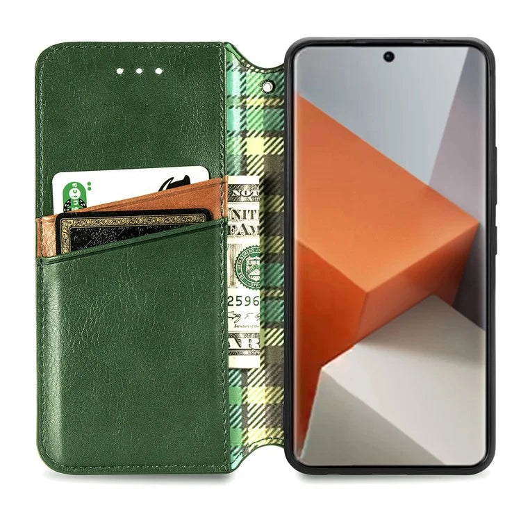 For Xiaomi Redmi Note 13 Pro+ 5G Cover Rhombus Imprinted Leather Phone Case