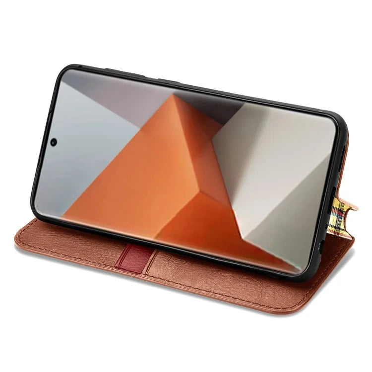 For Xiaomi Redmi Note 13 Pro+ 5G Cover Rhombus Imprinted Leather Phone Case