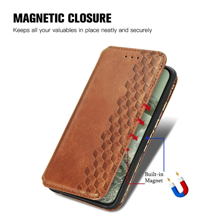 For Xiaomi Redmi Note 13 Pro+ 5G Cover Rhombus Imprinted Leather Phone Case